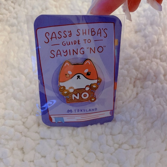 tryxland Accessories - BNWT Tryxland Sassy Shiba Inu Enamel Pin